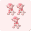 Pink Cow Plush 3PCS