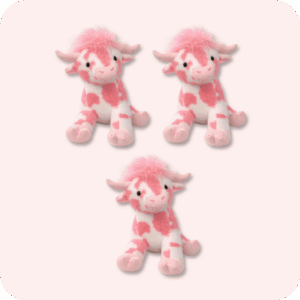 Pink Cow Plush 3PCS