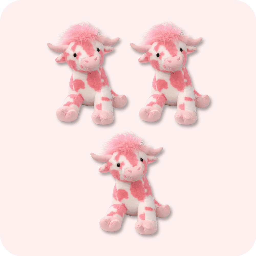 Pink Cow Plush 3PCS Pink Cow Plush 3PCS