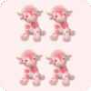 Pink Cow Plush 4PCS