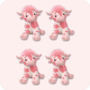 Pink Cow Plush 4PCS
